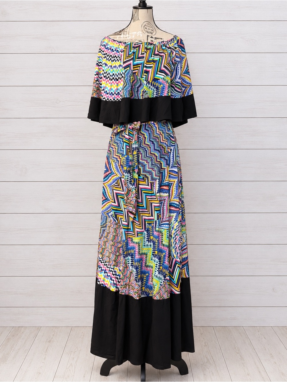 Janette John 3:16 Joya DJ13904 Multicolor Abstract Maxi Dress M NWOT